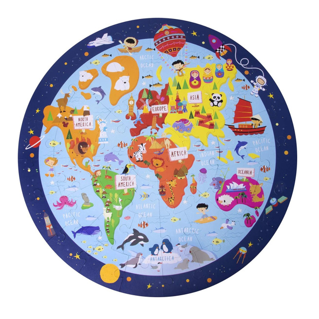 Puzzle circulaire Apli CARTE DU MONDE