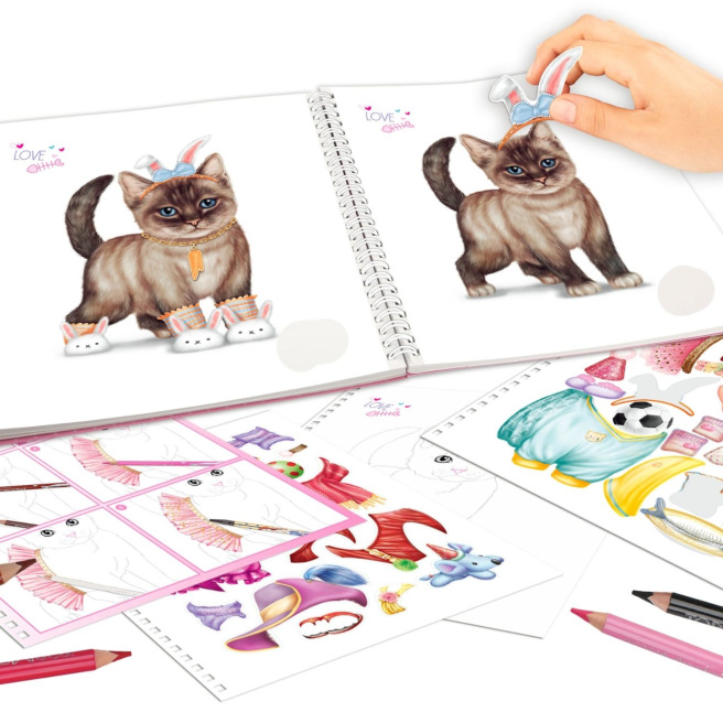 TOP MODEL kleurboek met stickers TOP MODEL kleurboek met stickers