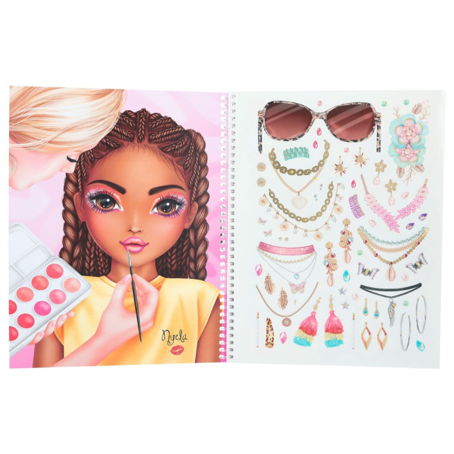 Kleurboek TOP MODEL CREATE YOUR MAKE UP met stickers