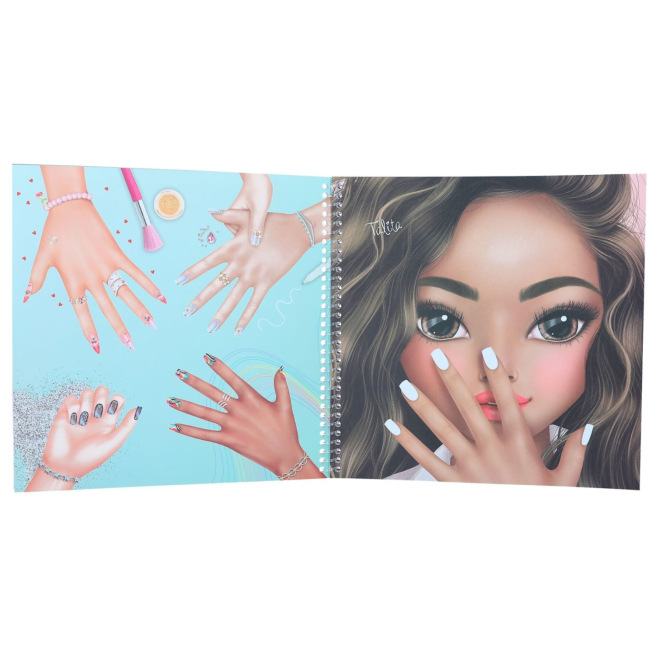 Carnet de coloriage TOP MODEL HAND DESIGNER avec stickers