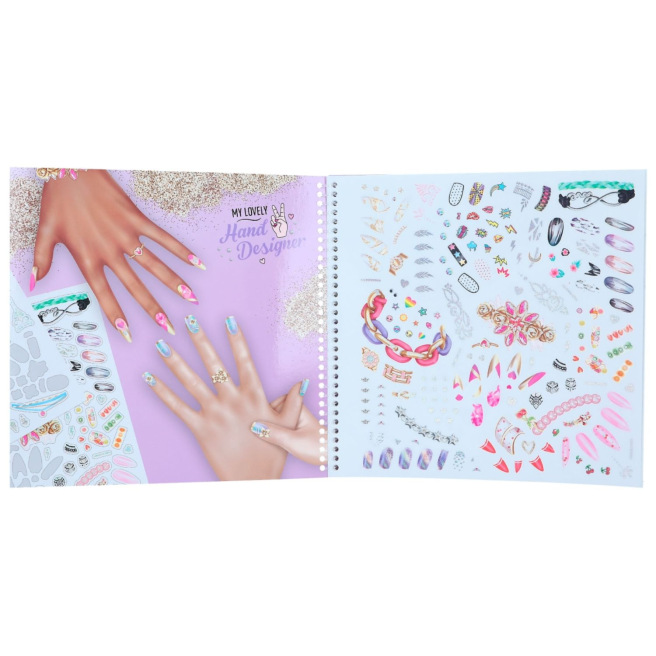 Carnet de coloriage TOP MODEL HAND DESIGNER avec stickers