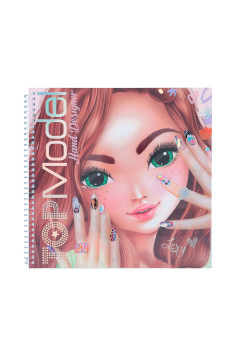 Carnet de coloriage TOP MODEL HAND DESIGNER avec stickers