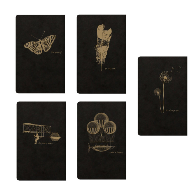 Geniet genaaid draad notitieboekje Clairefontaine FLYING SPIRIT - 7,5 x 12 cm