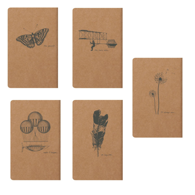 Geniet genaaid draad notitieboekje Clairefontaine FLYING SPIRIT met bladwijzer flap