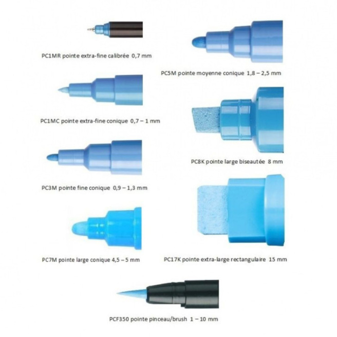 Set van Uni-Ball Posca verfmarkers Set van Uni-Ball Posca verfmarkers