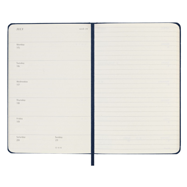 Moleskine Agenda 18 MAANDEN - Pocket 9 x 14 cm - 1 week op 2 pagina's met notities