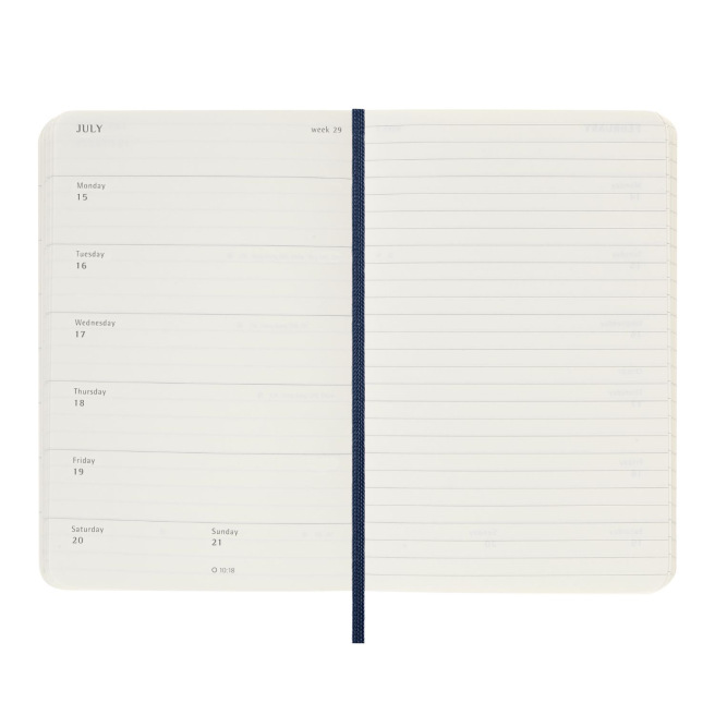 Agenda Moleskine 18 MOIS - Pocket 9 x 14 cm - 1 semaine sur 2 pages avec notes