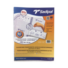 Hersluitbare doorzichtige kleeffolie voor boeken en schriften - pakket van 10