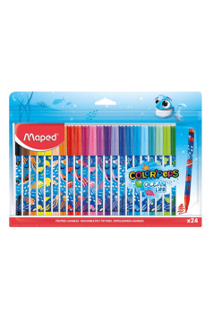 Feutres de coloriage Maped COLOR'PEPS OCEAN - pointe moyenne - étui de 24