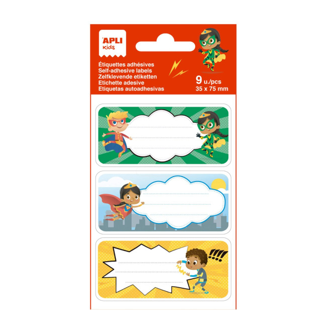 School etiketten Apli - 81 x 36 mm (9 etiketten) School etiketten Apli - 81 x 36 mm (9 etiketten)