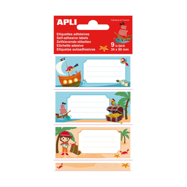 School etiketten Apli - 81 x 36 mm (9 etiketten) School etiketten Apli - 81 x 36 mm (9 etiketten)