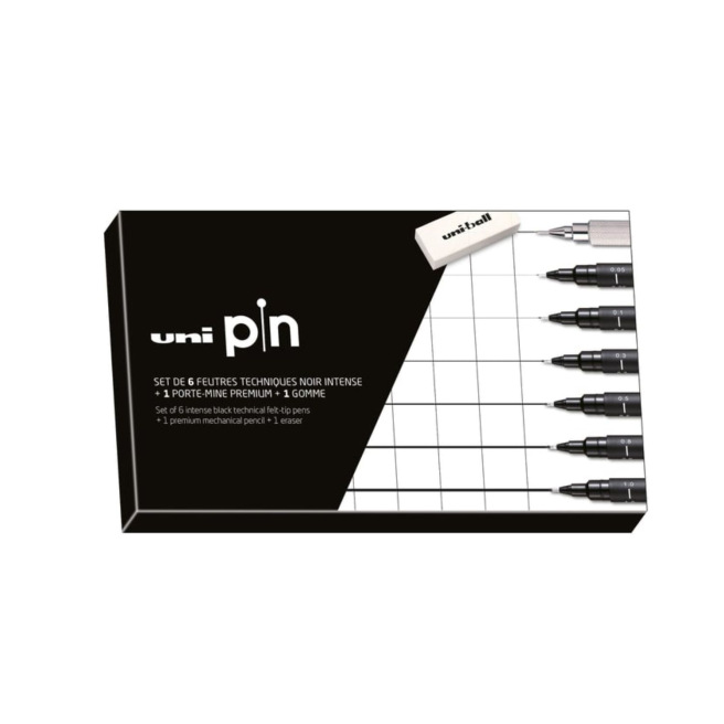 Coffret cadeau de feutres calibrés Uni-ball PIN Coffret cadeau de feutres calibrés Uni-ball PIN