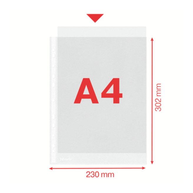 Geperforeerde A4-hoesjes met korrelstructuur - economische kwaliteit - pakket van 10