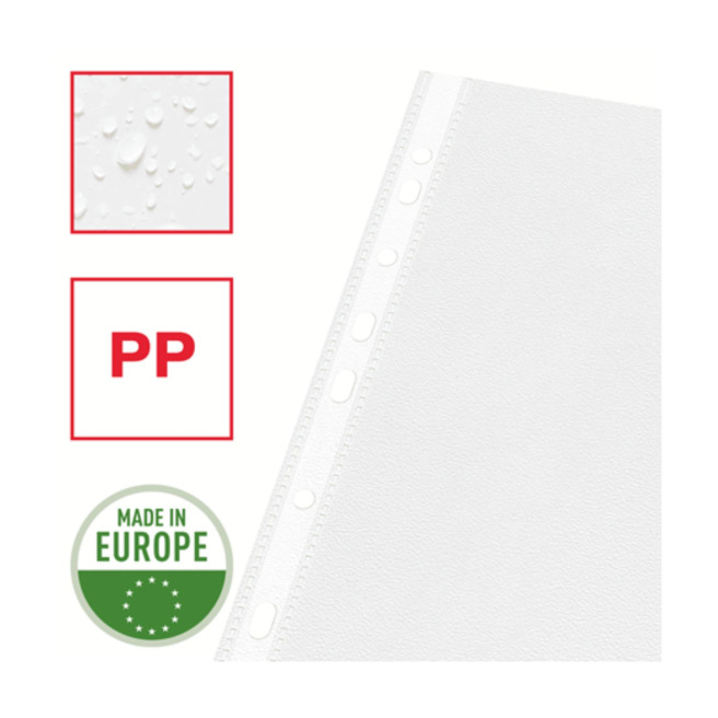 Pochettes perforées grainées A4 - qualité économique - sachet de 10 Pochettes perforées grainées A4 - qualité économique - sachet de 10