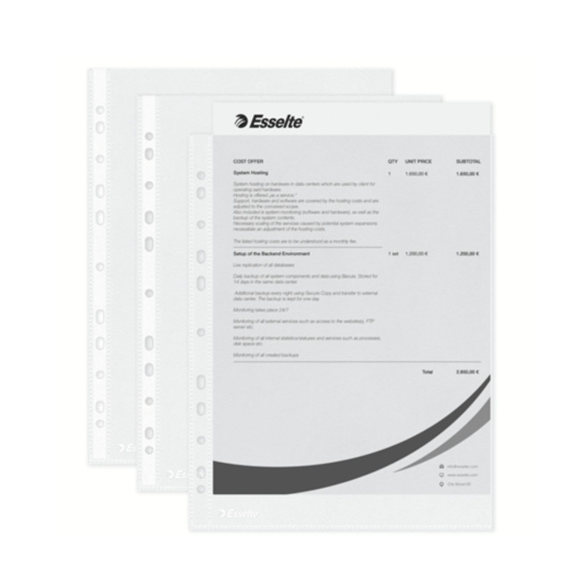 Pochettes perforées grainées A4 - qualité économique - sachet de 10 Pochettes perforées grainées A4 - qualité économique - sachet de 10