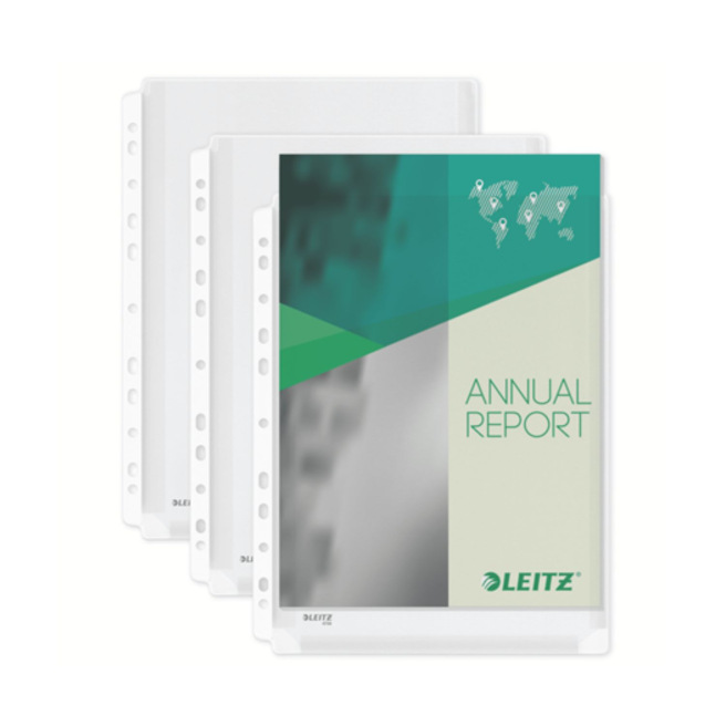 Geperforeerde Leitz Premium A4 mapjes met korrelige structuur - pakket van 5 Geperforeerde Leitz Premium A4 mapjes met korrelige structuur - pakket van 5