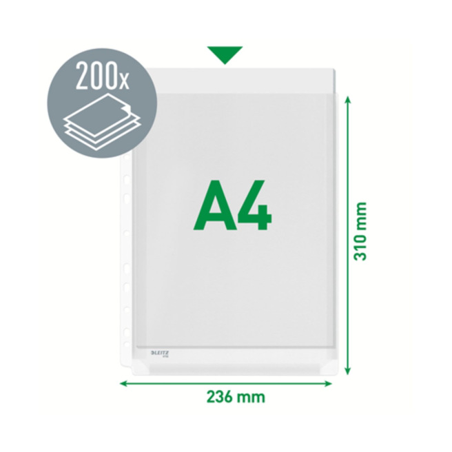 Geperforeerde Leitz Premium A4 mapjes met korrelige structuur - pakket van 5 Geperforeerde Leitz Premium A4 mapjes met korrelige structuur - pakket van 5