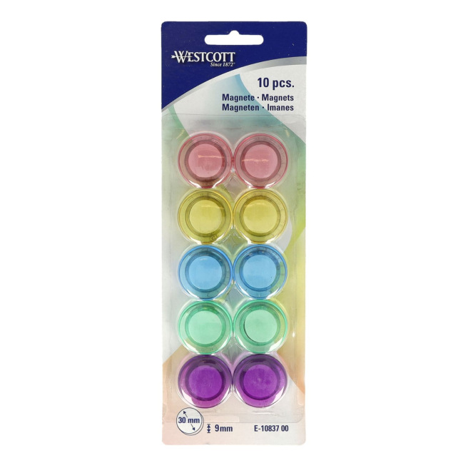 Westcott PASTEL magneten - diameter 30 mm - doosje van 10