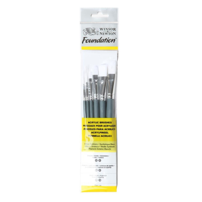 Set de 6 pinceaux Winsor & Newton FOUNDATION ACRYLIQUE