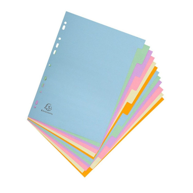 Exacompta neutrale tabbladverdelers - gekleurd karton van 170 g Exacompta neutrale tabbladverdelers - gekleurd karton van 170 g