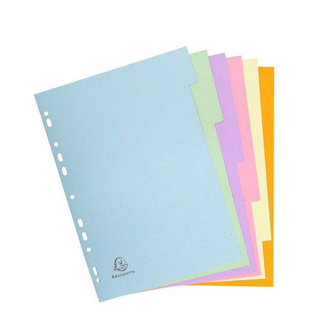 Exacompta neutrale tabbladverdelers - gekleurd karton van 170 g Exacompta neutrale tabbladverdelers - gekleurd karton van 170 g