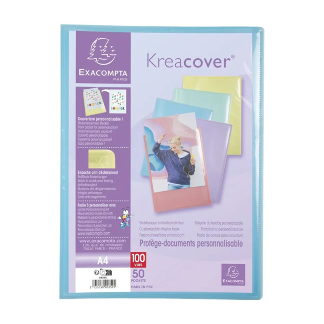 Presentatiemap met hoesjes Exacompta CHROMALINE PASTEL KREACOVER personaliseerbaar