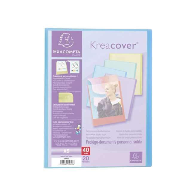 Presentatiemap met hoesjes Exacompta CHROMALINE PASTEL KREACOVER personaliseerbaar