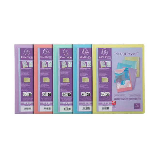 Presentatiemap met hoesjes Exacompta CHROMALINE PASTEL KREACOVER personaliseerbaar
