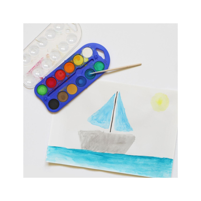 Gouache Primo - 12 bakjes + penseel