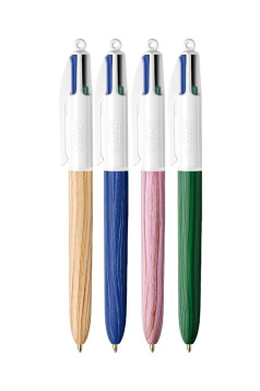BIC 4 KLEUREN WOOD balpen