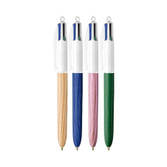 BIC 4 KLEUREN WOOD balpen