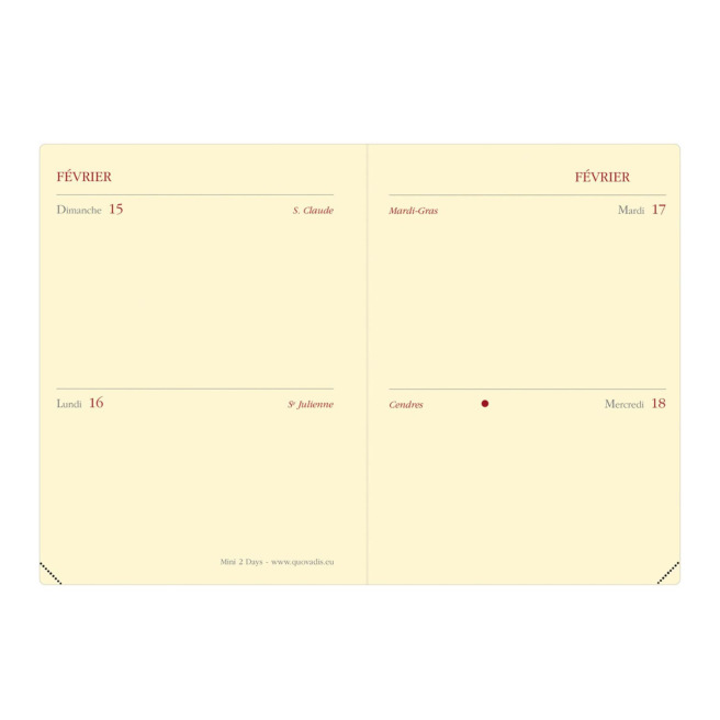 Agenda Quo Vadis MINIDAY - 7 x 10 cm - 1 jour par page