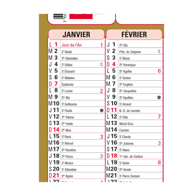 Exacompta TRICOLORE planning kalender - 17 x 13 cm - 6 maanden per kant Exacompta TRICOLORE planning kalender - 17 x 13 cm - 6 maanden per kant