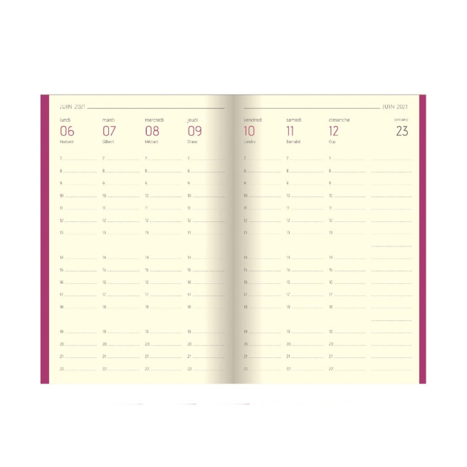 Agenda Oberthur COLORNOTE - 10 x 15 cm - 1 semaine sur 2 pages