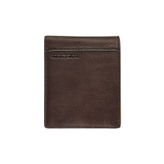 Portefeuille en cuir MAVERICK BROWN avec porte-cartes amovible