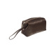 Petite trousse ronde en cuir Maverick BROWN