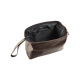 Kleine ronde lederen etui Maverick BROWN