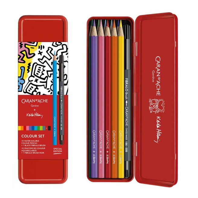 Caran d'Ache KEITH HARING kleurpotlodenset - 10 potloden + 1 stift