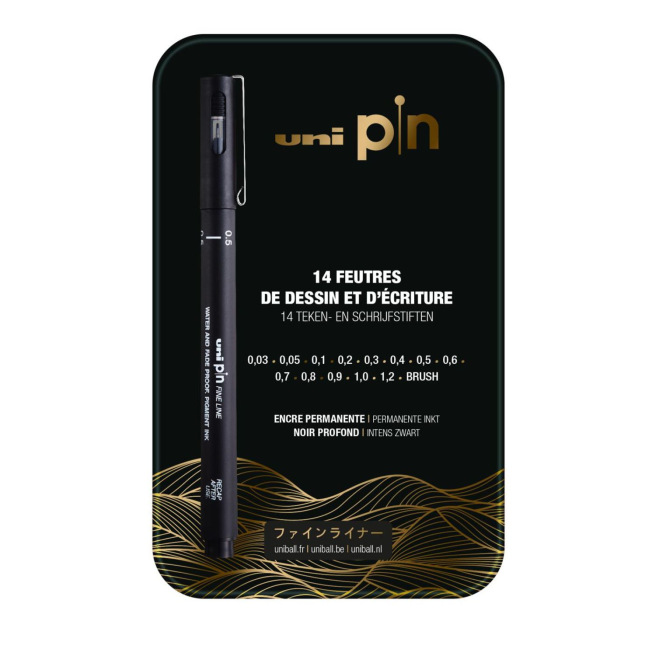 Cadeauset van gekalibreerde Uni-ball PIN stiften Cadeauset van gekalibreerde Uni-ball PIN stiften