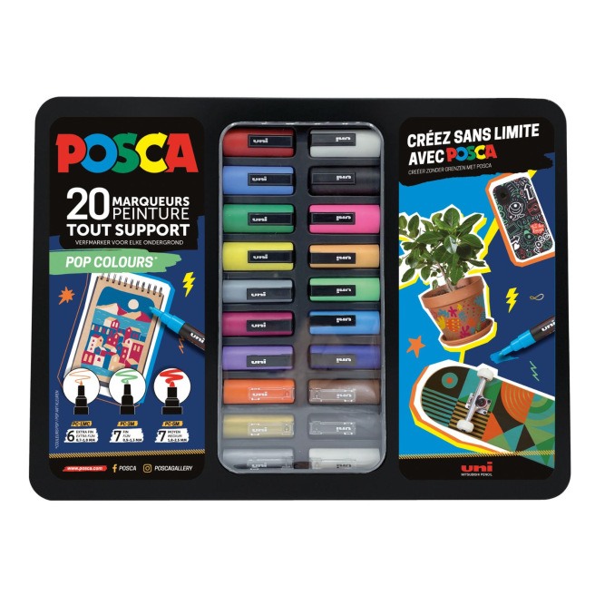 Set van Uni-Ball Posca verfmarkers Set van Uni-Ball Posca verfmarkers