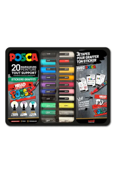 Set van Uni-Ball Posca verfmarkers