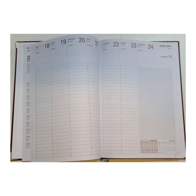 Agenda Oberthur WEEKLY 30 KIEV - 21 x 30 cm - 1 week op 2 pagina's