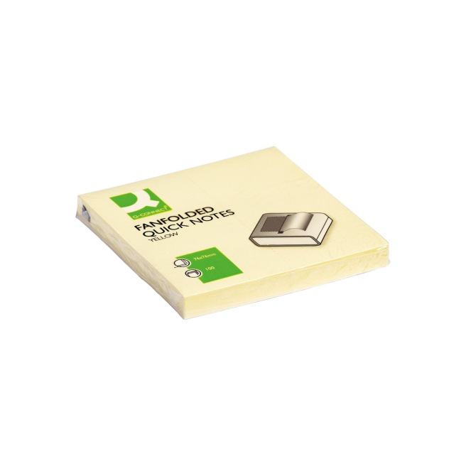 Herpositioneerbare notitieblok in accordeonstijl 76 x 76 mm - pastelgeel