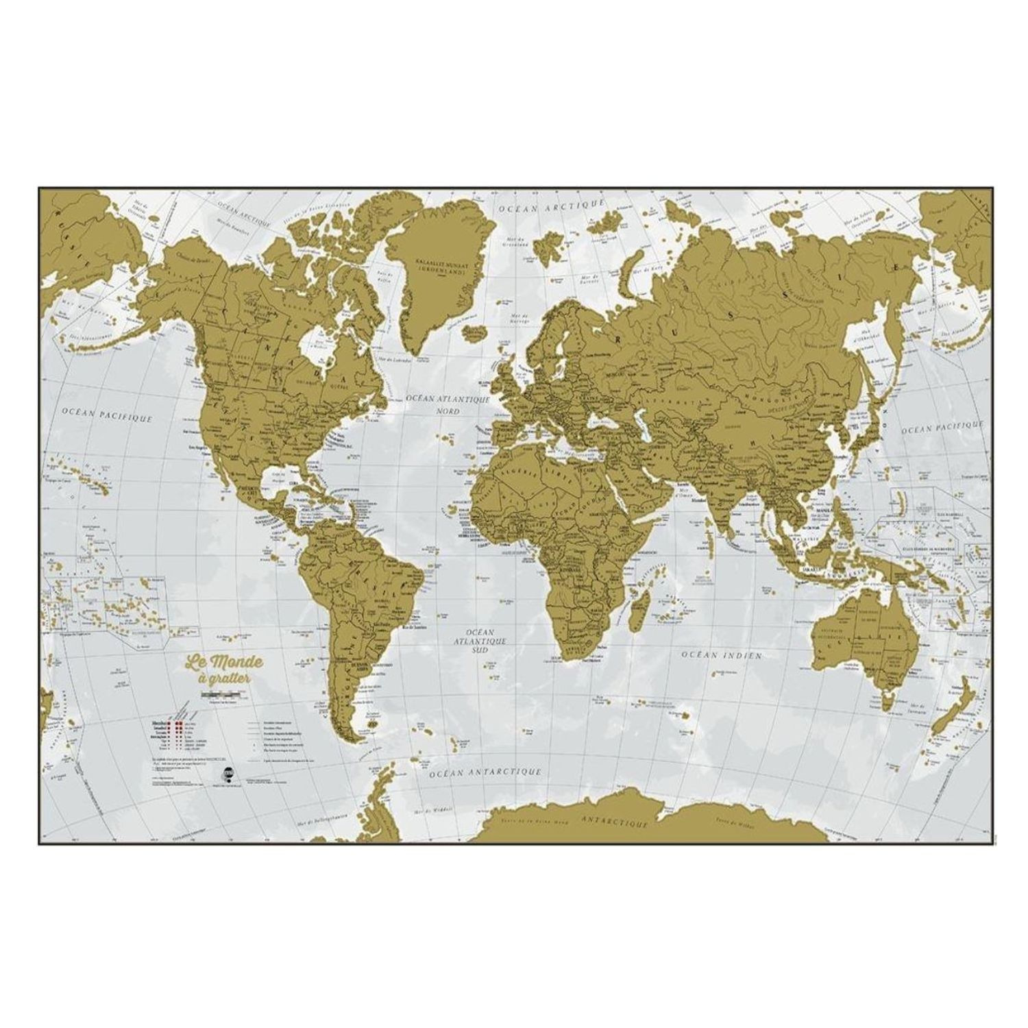 Carte du Monde à Gratter Luxe