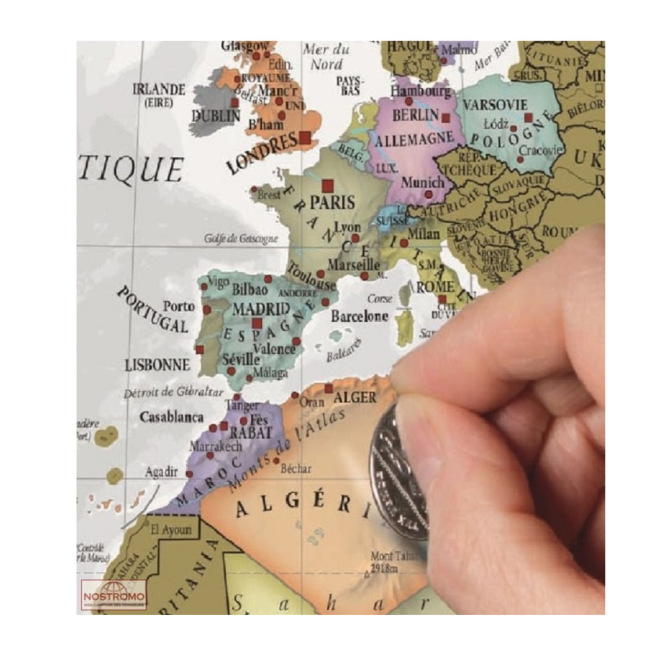 Carte du monde à gratter personnalisée - Carte de voyage Scratchable  détaillée avec 196 drapeaux de pays, couleurs vibrantes, grand Scratchable  World