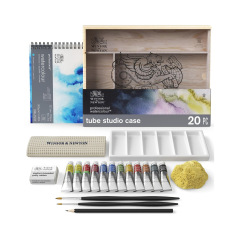 WINSOR & NEWTON aquarelverf set - 12 tubes en accessoires WINSOR & NEWTON aquarelverf set - 12 tubes en accessoires