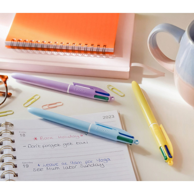 BIC balpen 4 PASTEL KLEUREN BIC balpen 4 PASTEL KLEUREN