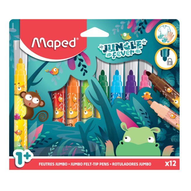 Maped JUNGLE FEVER kleurstiften - brede punt - doos van 12