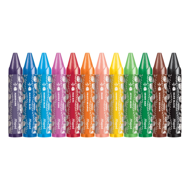 Crayons de cire de coloriage Maped JUNGLE FEVER - étui de 12 Crayons de cire de coloriage Maped JUNGLE FEVER - étui de 12