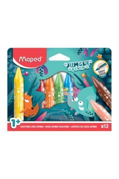 Crayons de cire de coloriage Maped JUNGLE FEVER - étui de 12